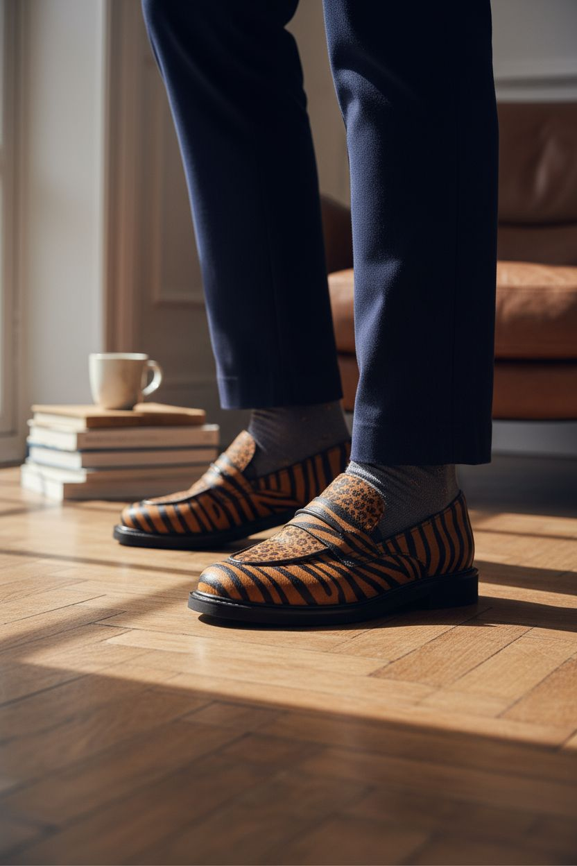 Upcycled Franco Sarto Irena Animal Print Calf Hair Loafer