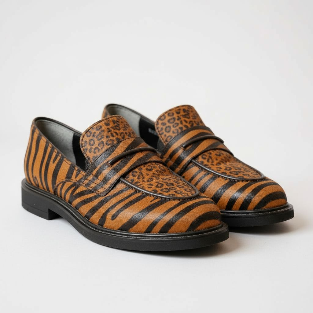 Upcycled Franco Sarto Irena Animal Print Calf Hair Loafer