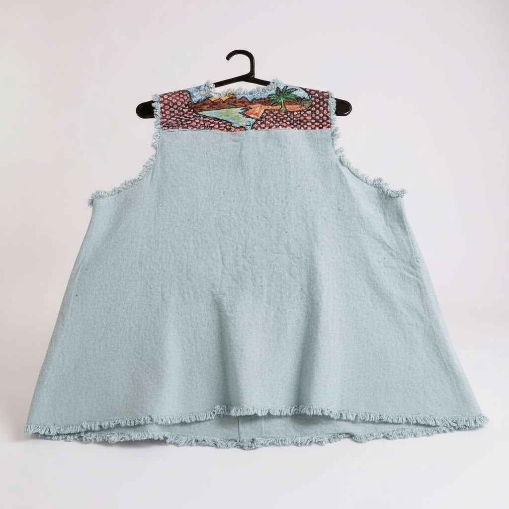 Upcycled HandPainted Denim Vest