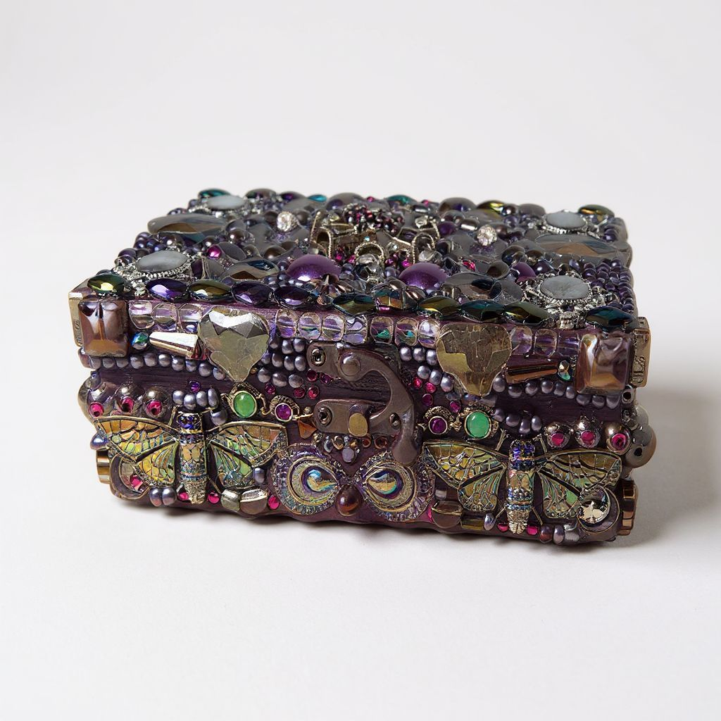 Purple Beaded Memory Box