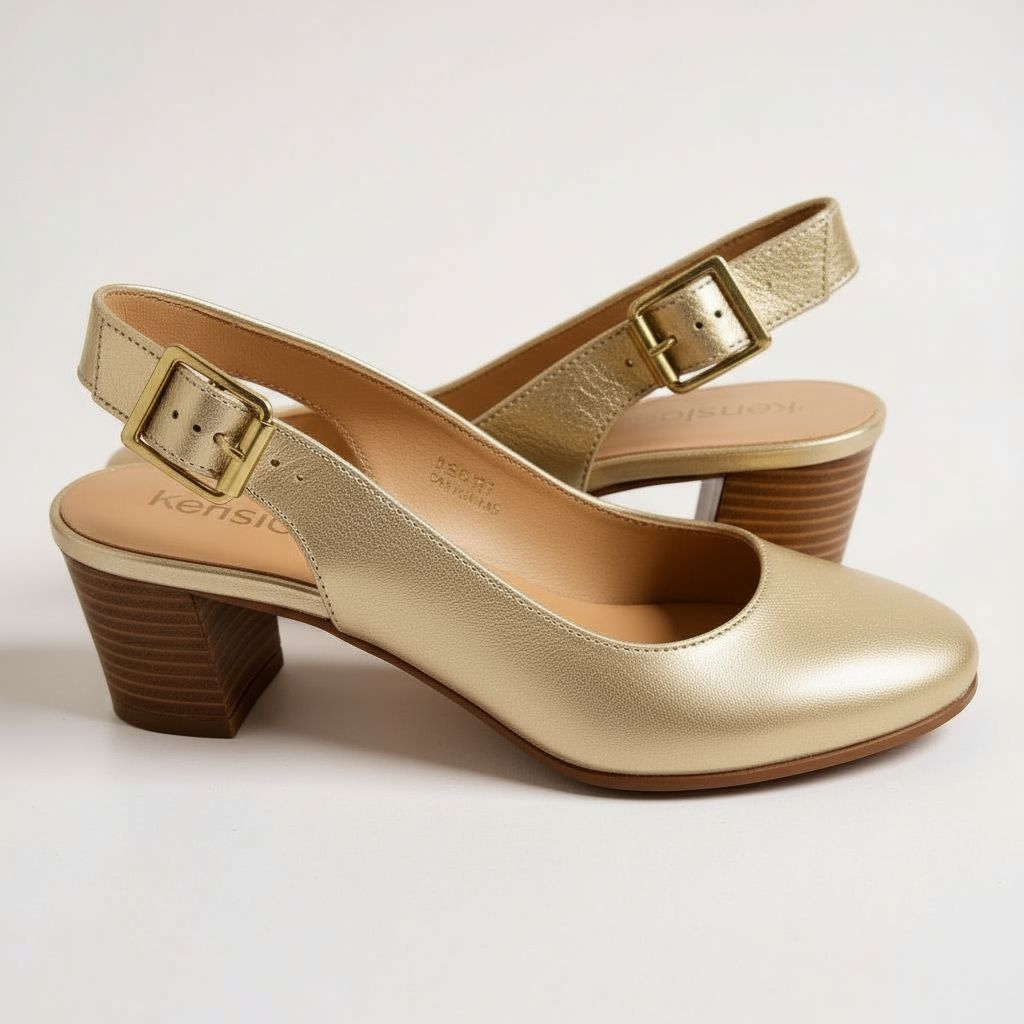 Up-cycled Gold Tone Kenzie Pumps
