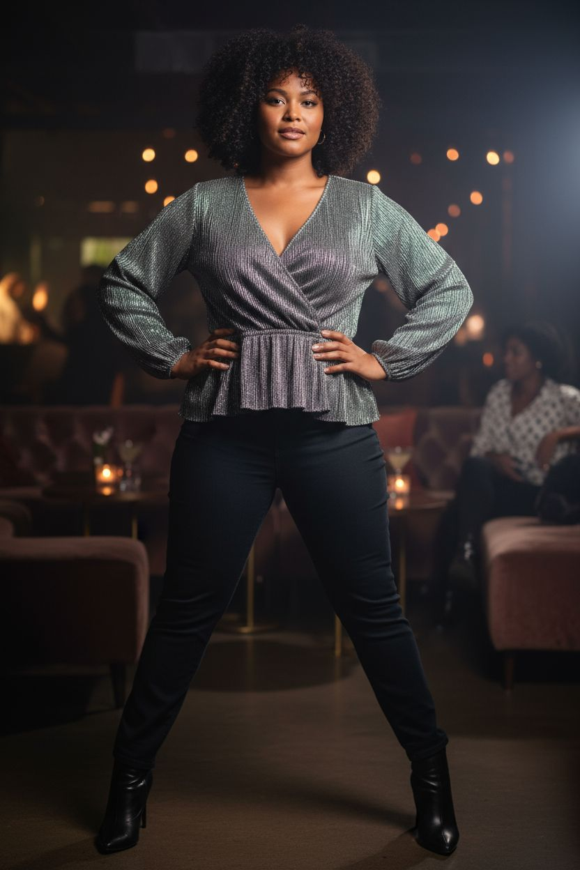 Up-cycled ON 34TH Womens Metallic Blouse